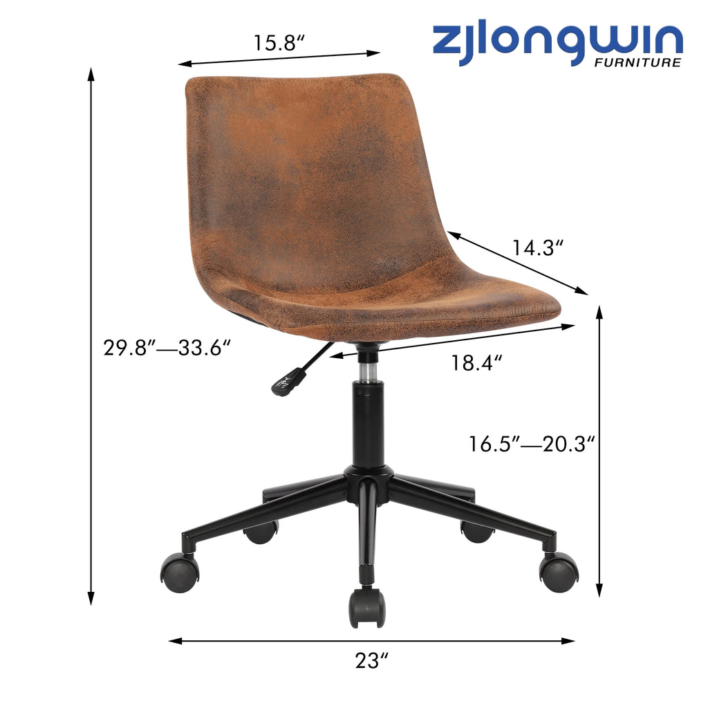 Brown Ergonomic Swivel Office Chair with Lumbar Support H320755