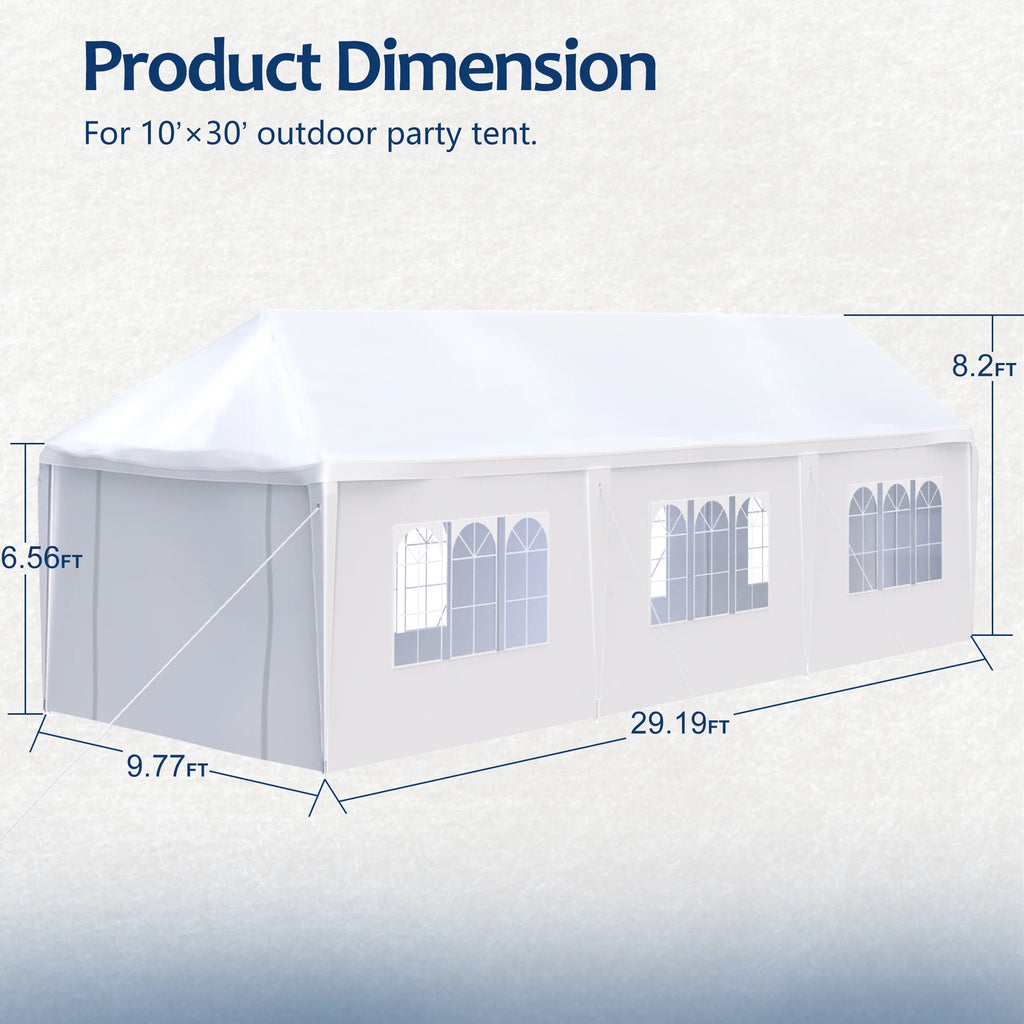 10x30' Outdoor Canopy Tent with 8 Removable Sidewalls K39617