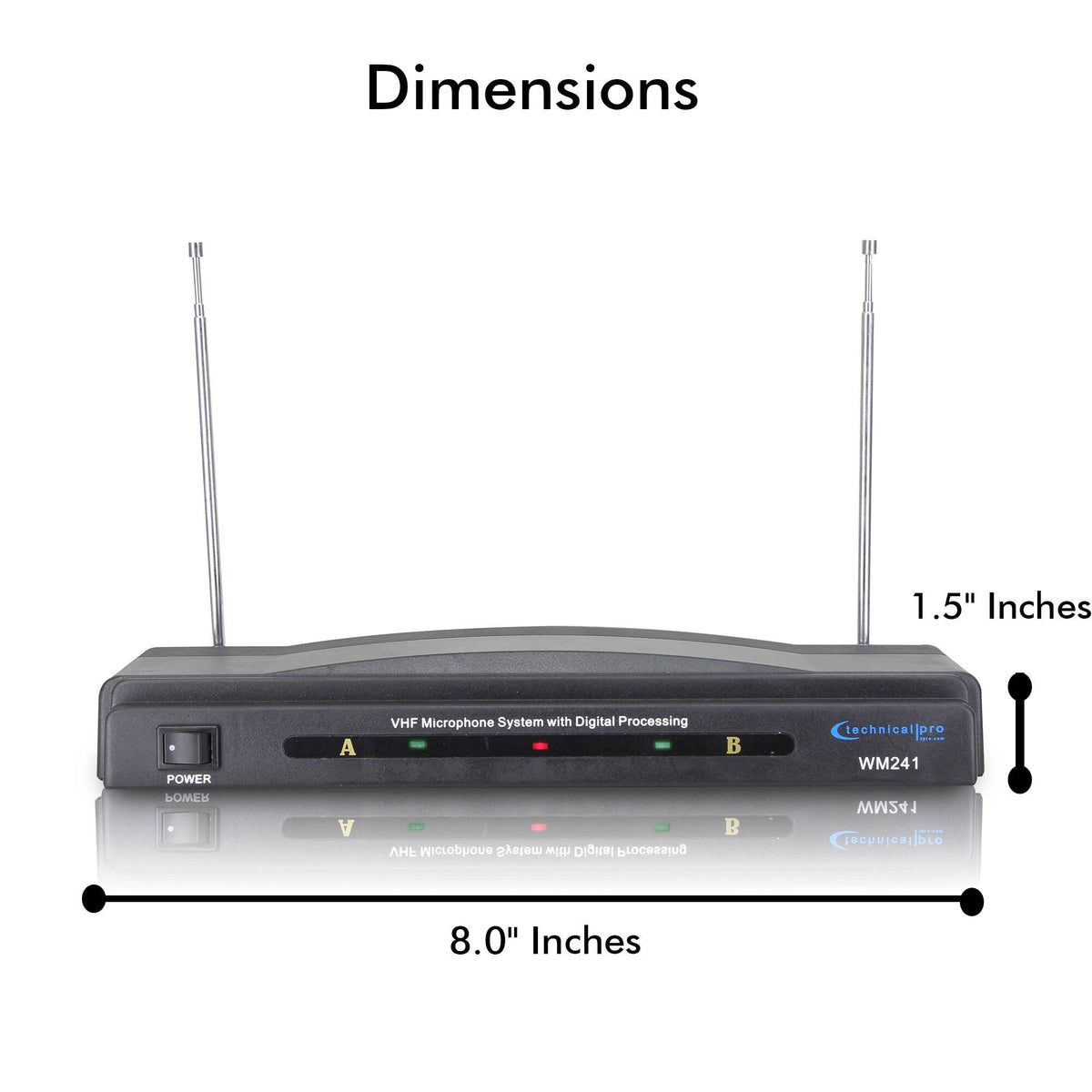 Dual Wireless Microphone System VHF High Band Microphone Set, 2 Mics, 2 Lapel Mic, Black N994